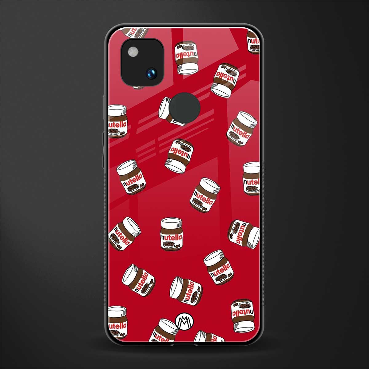 red nutella back phone cover | glass case for google pixel 4a 4g