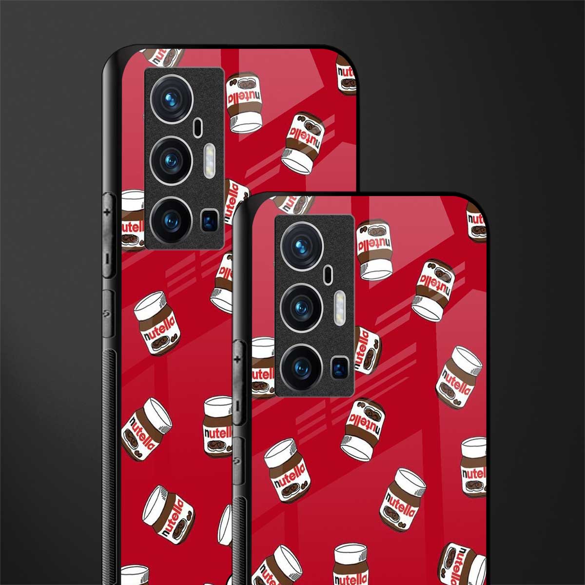 red nutella glass case for vivo x70 pro plus image-2