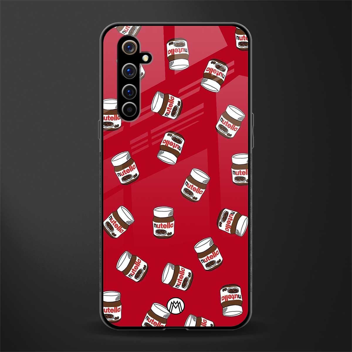 red nutella glass case for realme x50 pro image