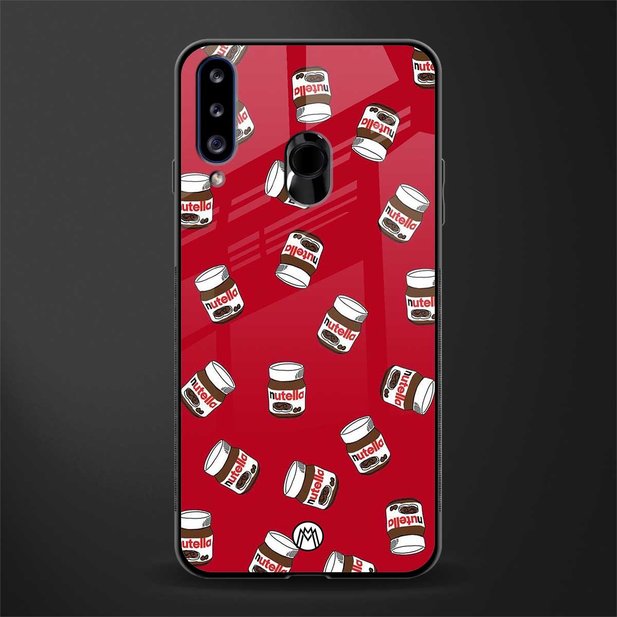 red nutella glass case for samsung galaxy a20s image