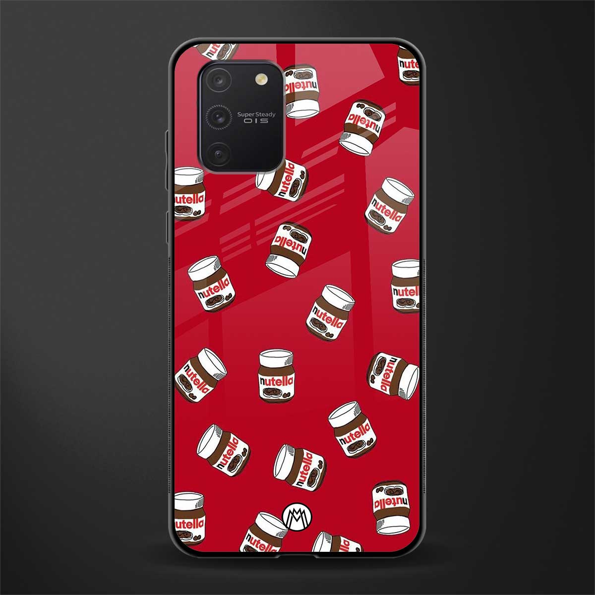 red nutella glass case for samsung galaxy a91 image