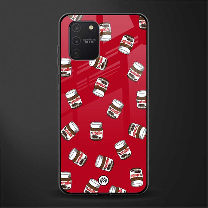 red nutella glass case for samsung galaxy a91 image