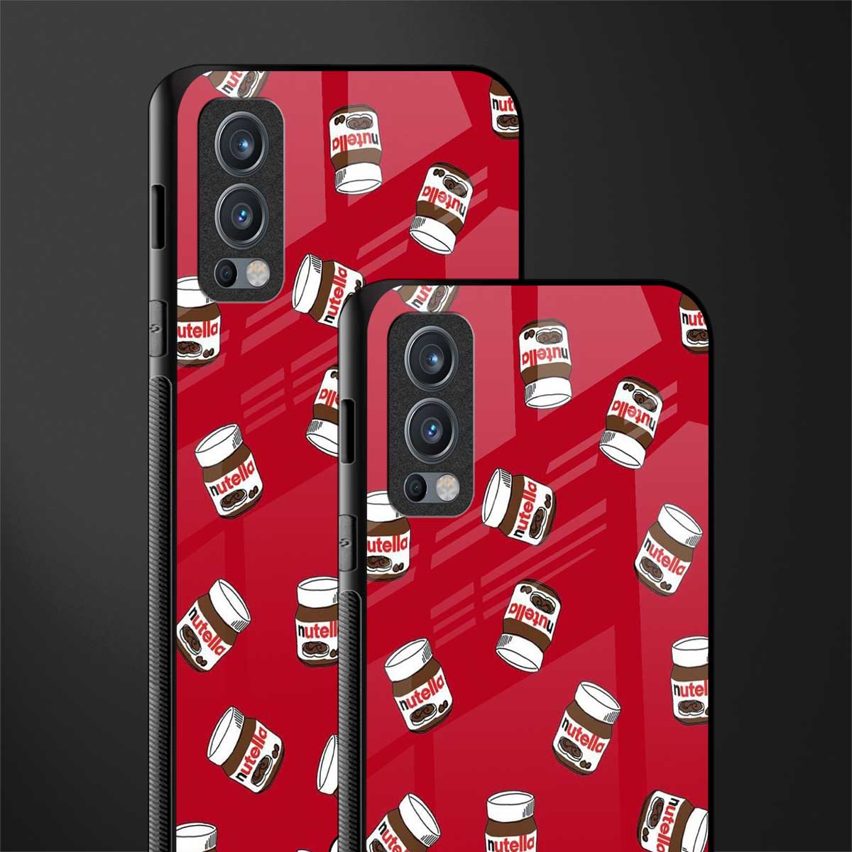red nutella glass case for oneplus nord 2 5g image-2