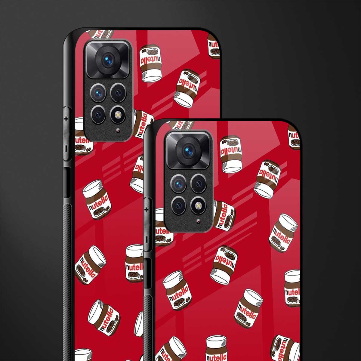 red nutella glass case for redmi note 11s image-2