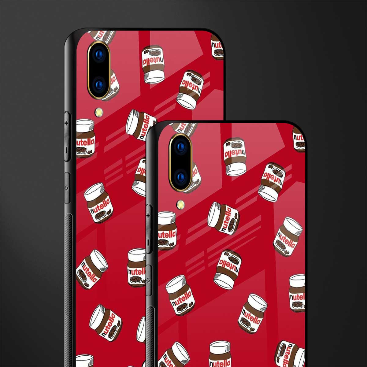 red nutella glass case for vivo v11 pro image-2