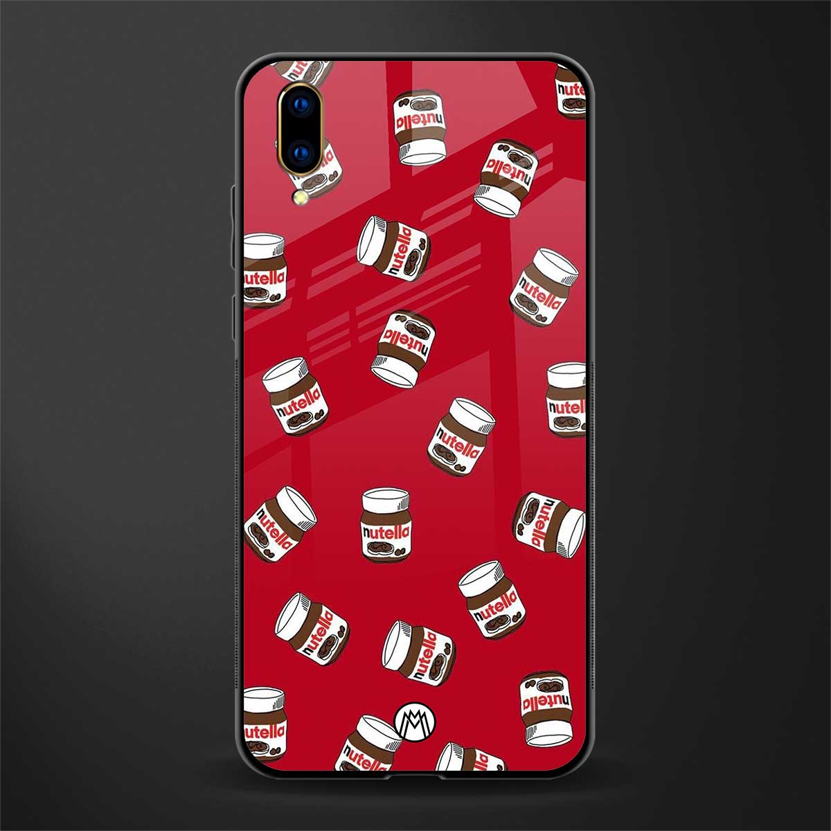 red nutella glass case for vivo v11 pro image