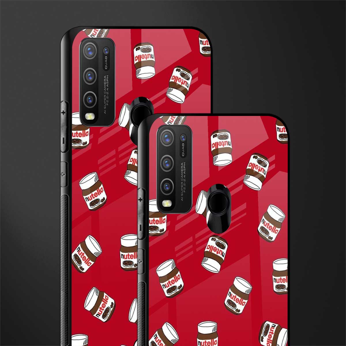 red nutella glass case for vivo y30 image-2