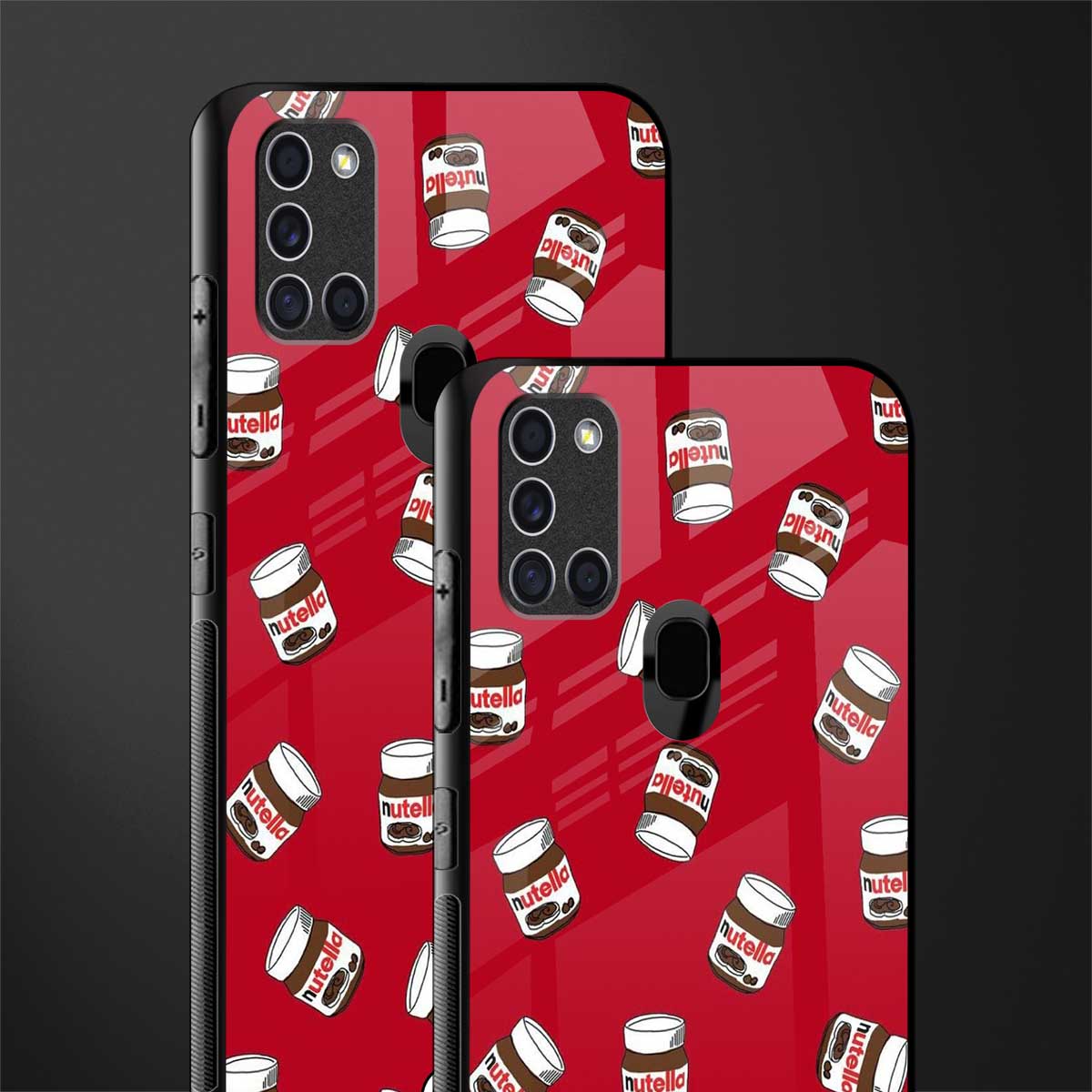 red nutella glass case for samsung galaxy a21s image-2