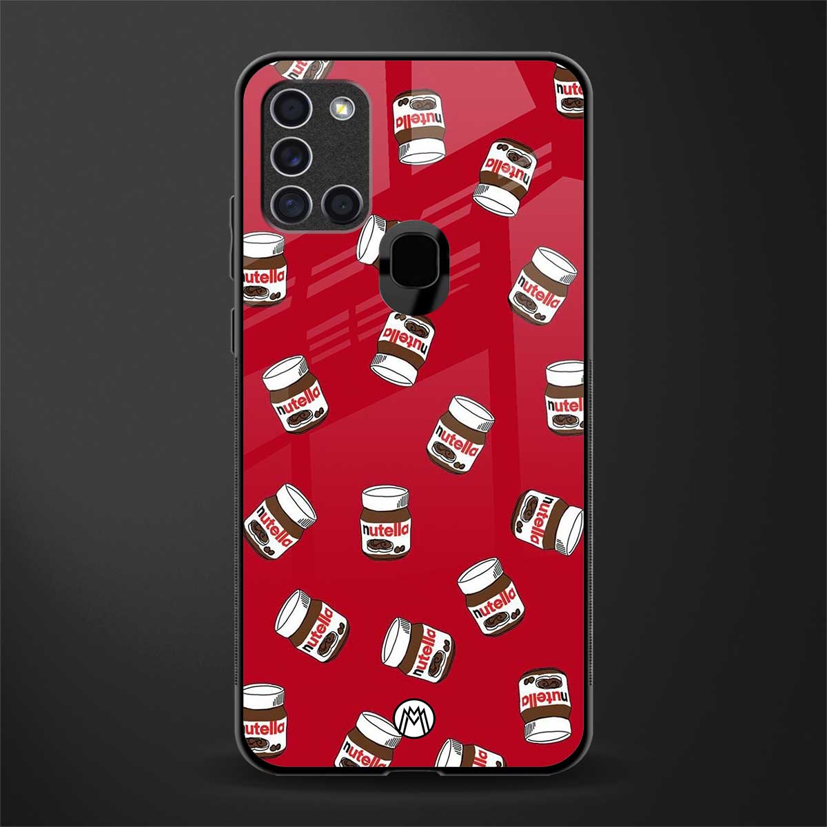 red nutella glass case for samsung galaxy a21s image
