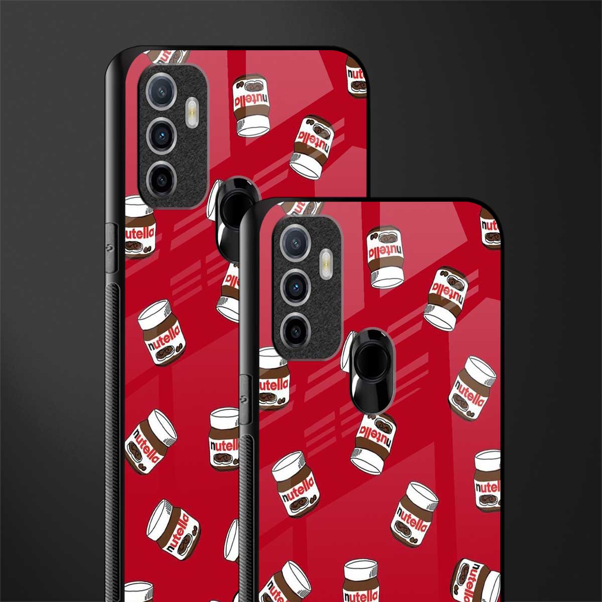 red nutella glass case for oppo a53 image-2