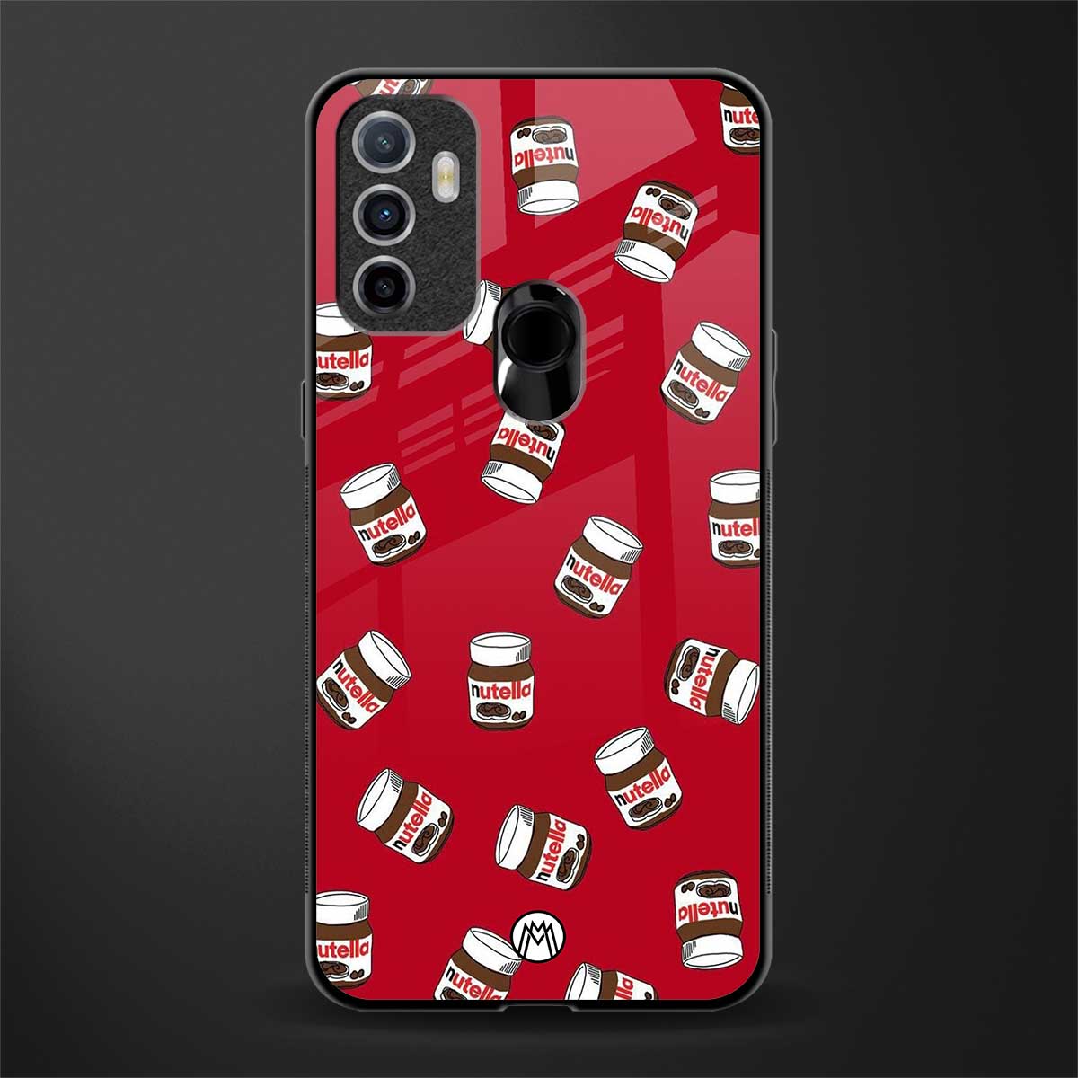 red nutella glass case for oppo a53 image