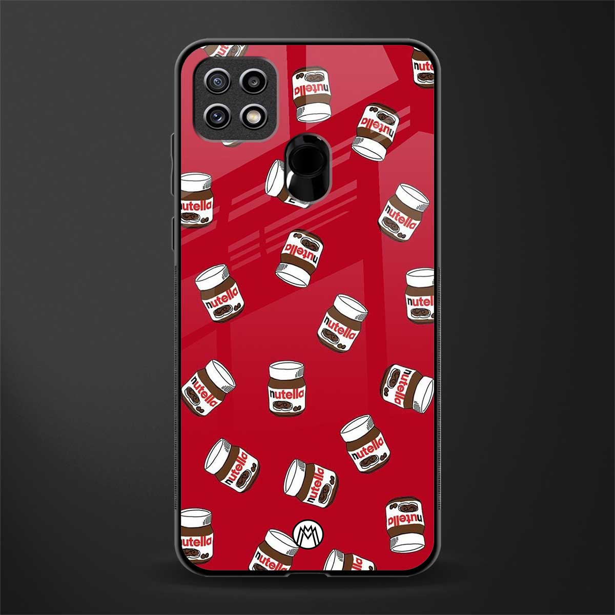 red nutella glass case for oppo a15s image