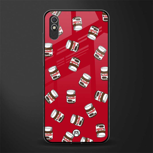 red nutella glass case for redmi 9a image