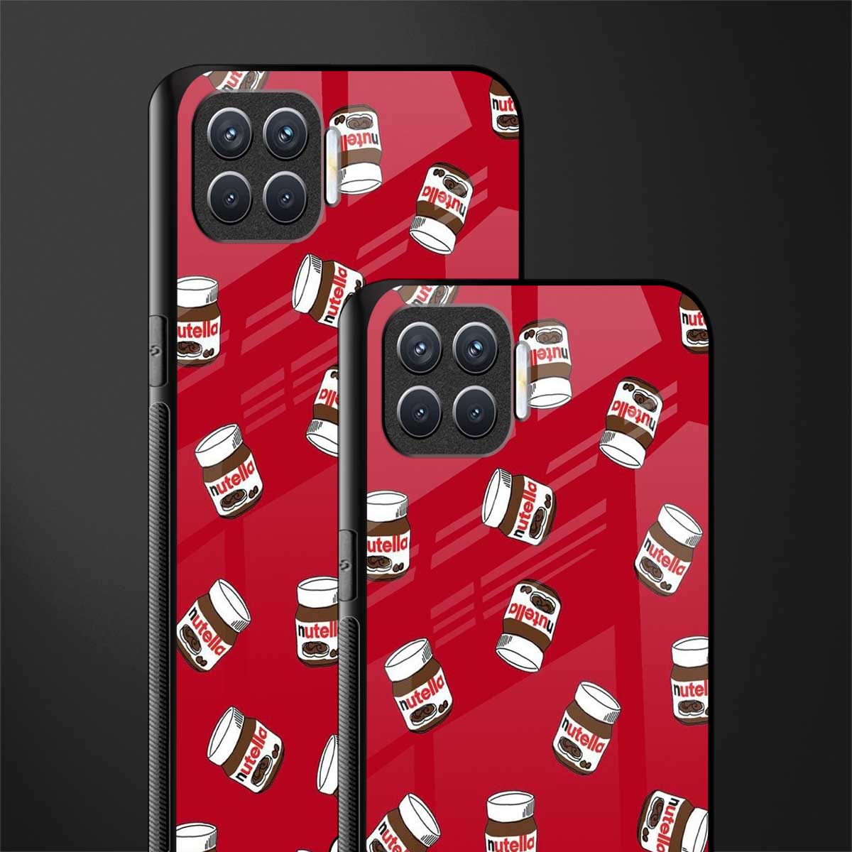red nutella glass case for oppo f17 pro image-2