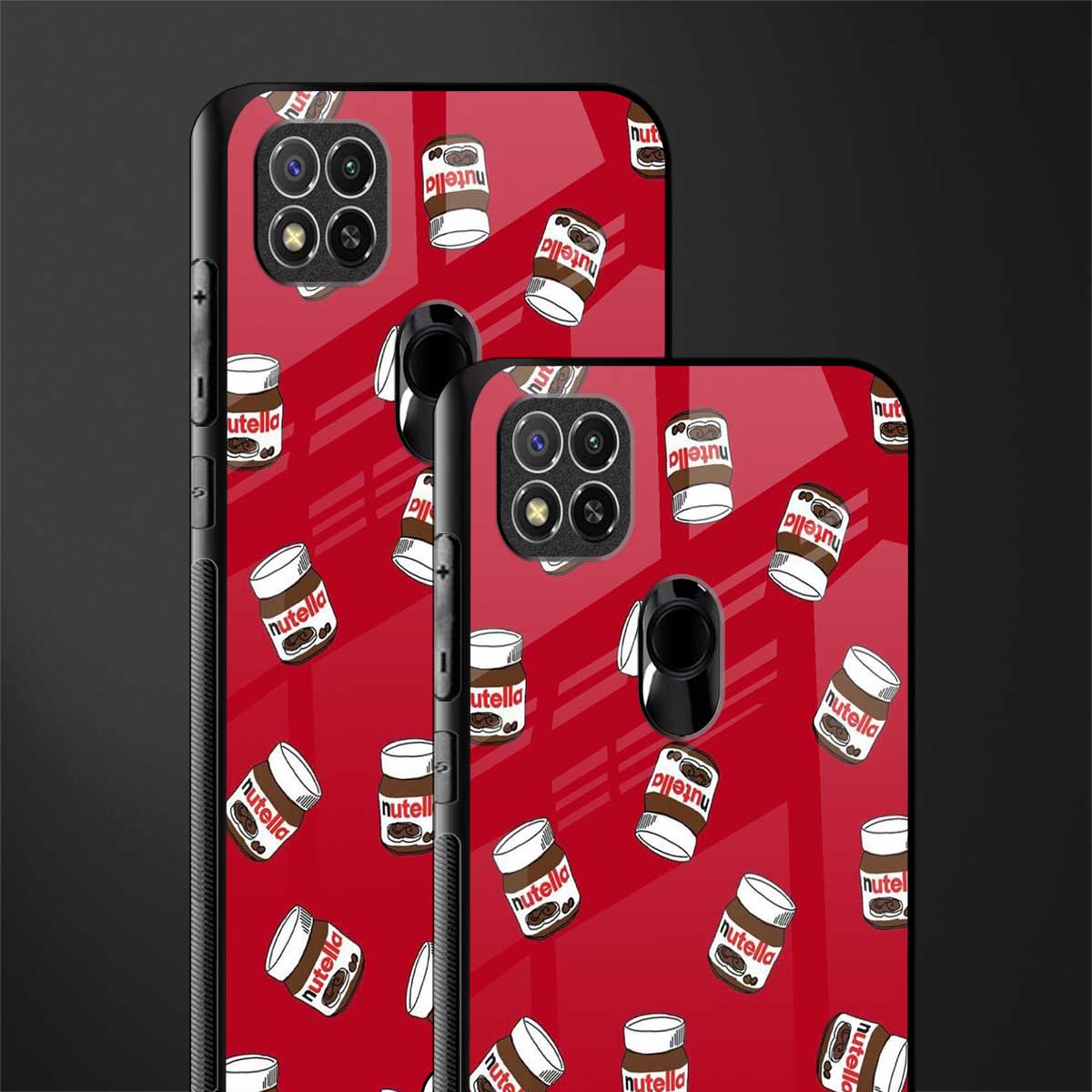 red nutella glass case for redmi 9c image-2