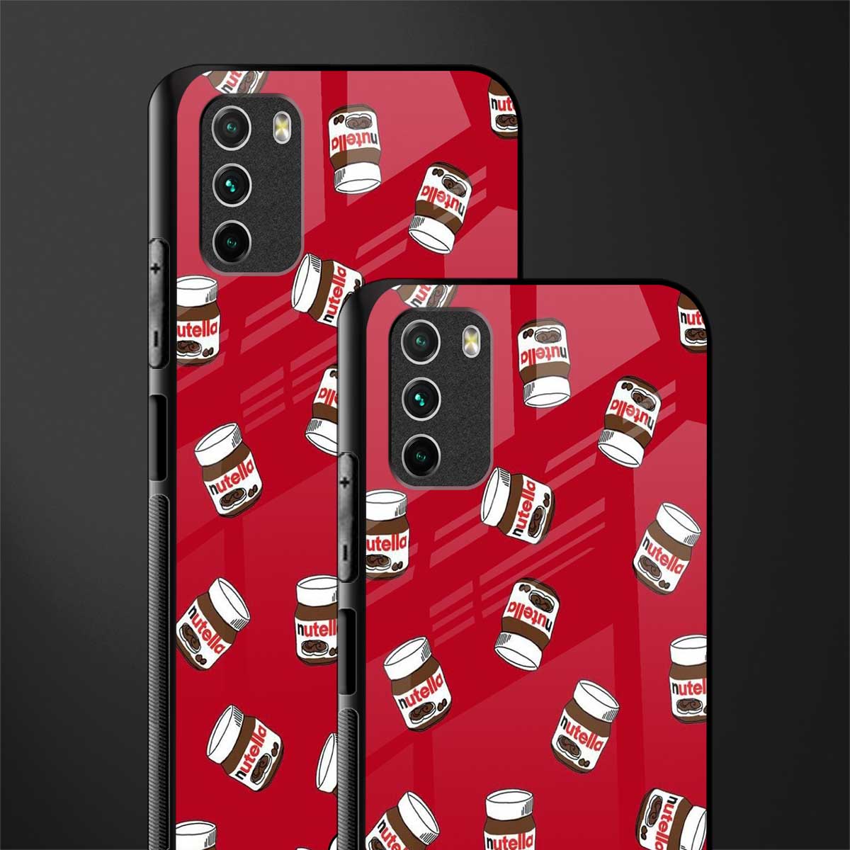 red nutella glass case for poco m3 image-2