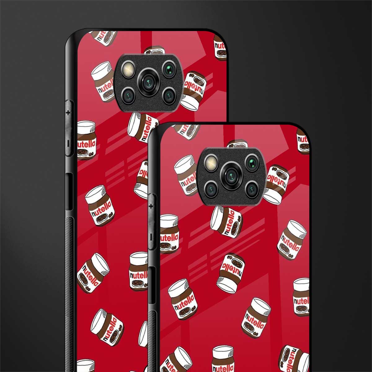 red nutella glass case for poco x3 pro image-2