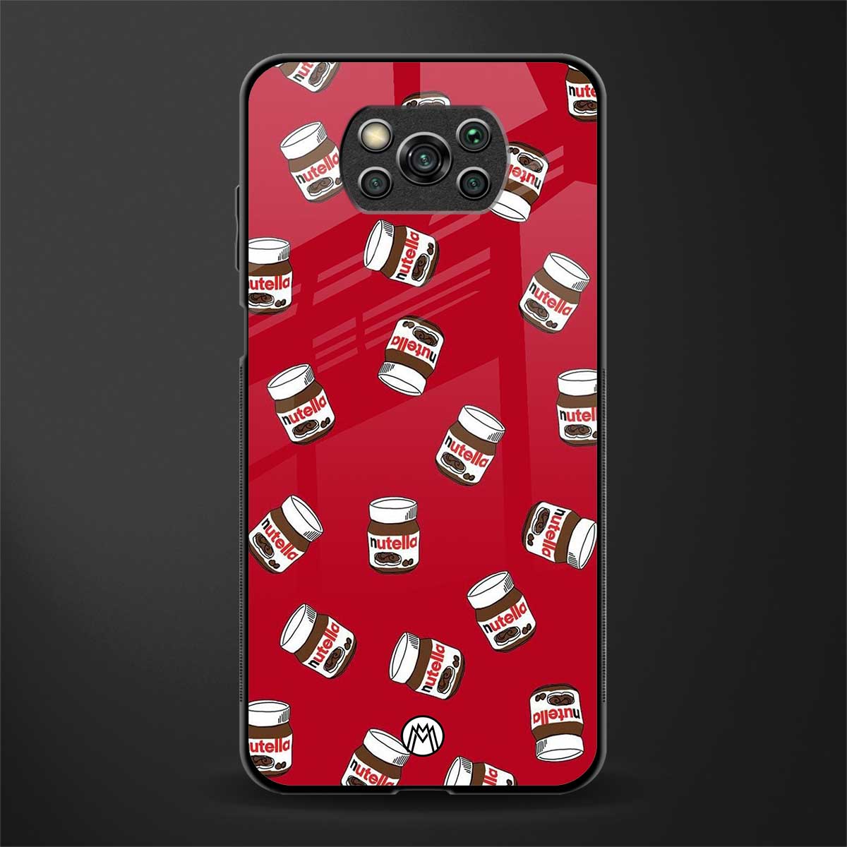 red nutella glass case for poco x3 image