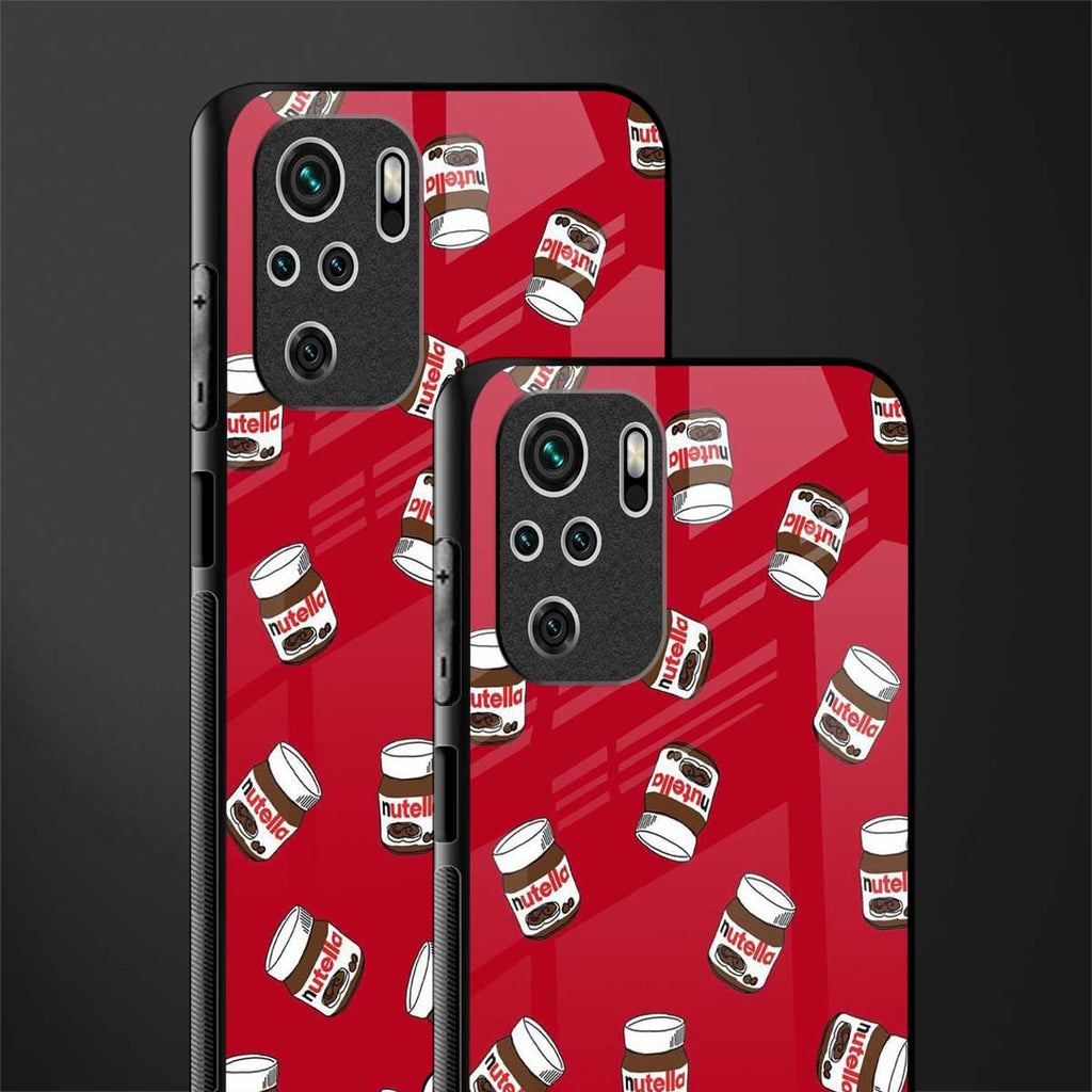 red nutella glass case for redmi note 10 image-2