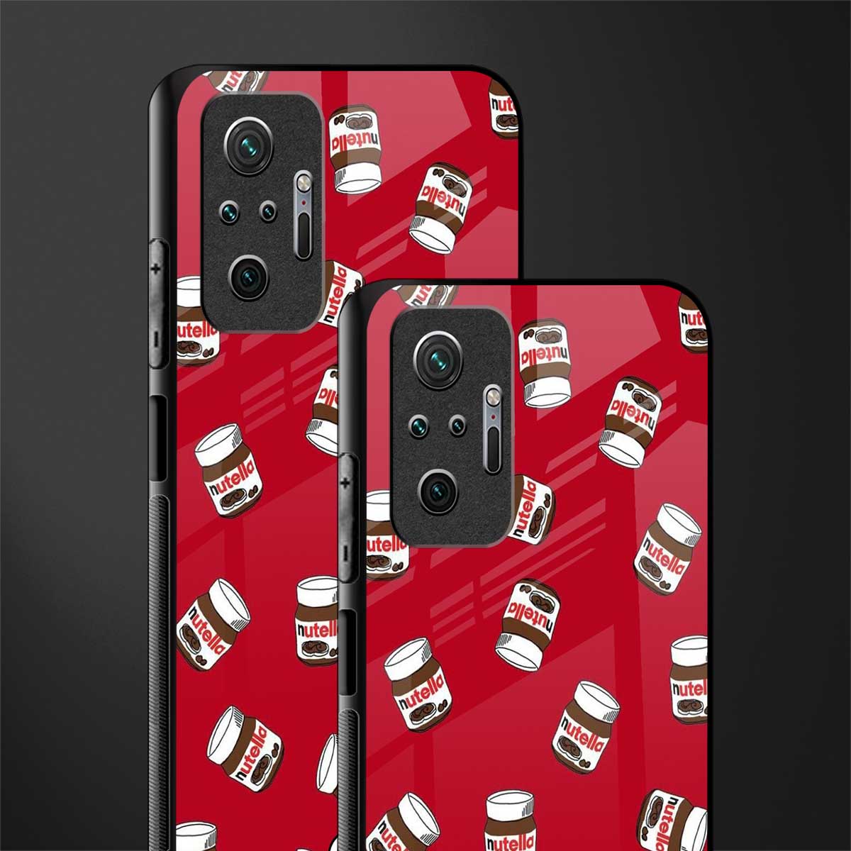 red nutella glass case for redmi note 10 pro max image-2