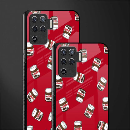 red nutella glass case for oppo f19 pro image-2