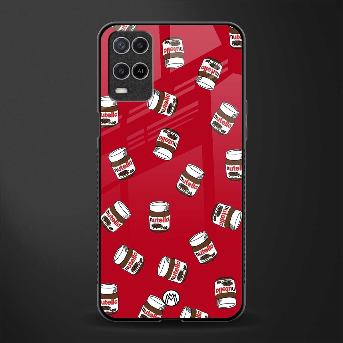 red nutella glass case for oppo a54 image