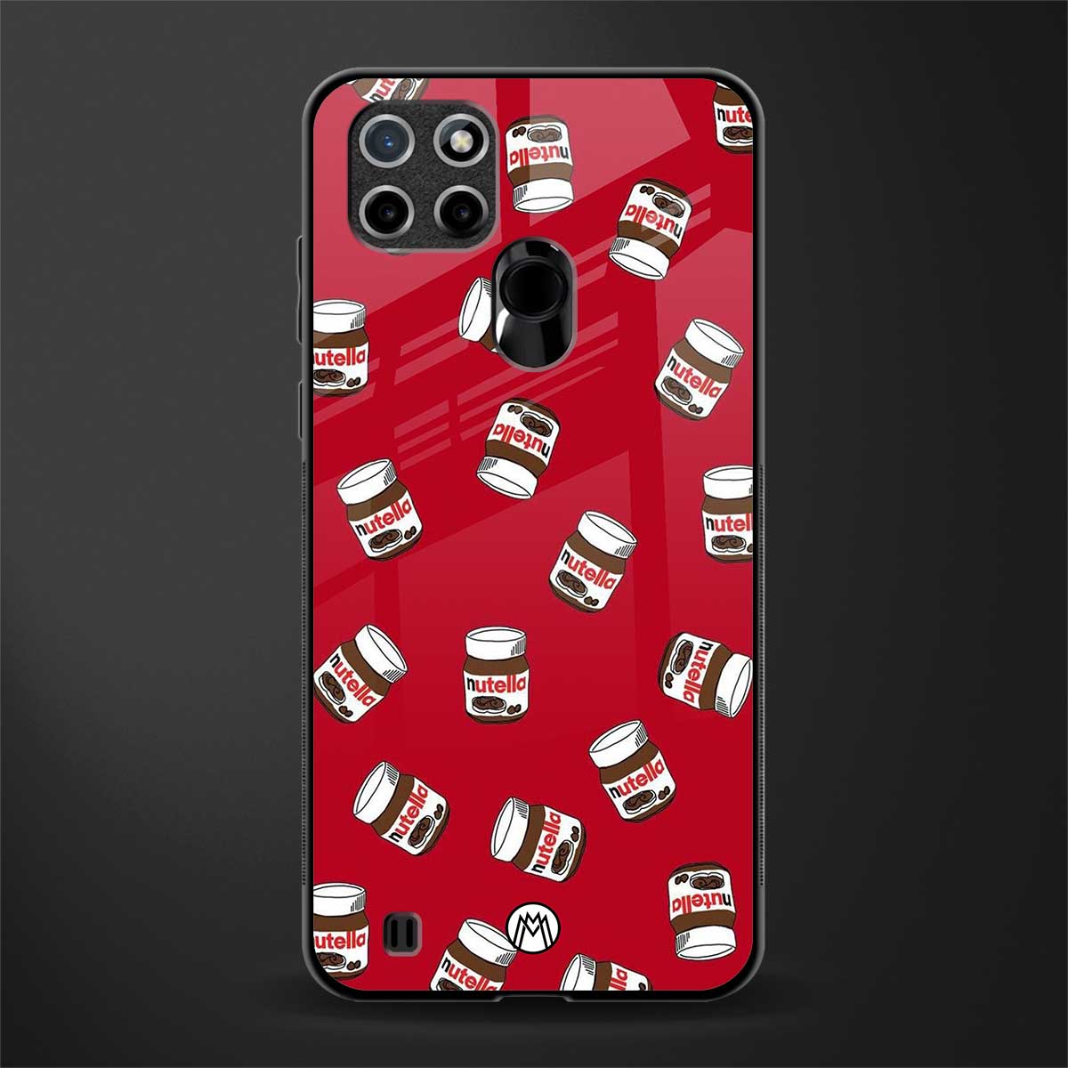 red nutella glass case for realme c21 image