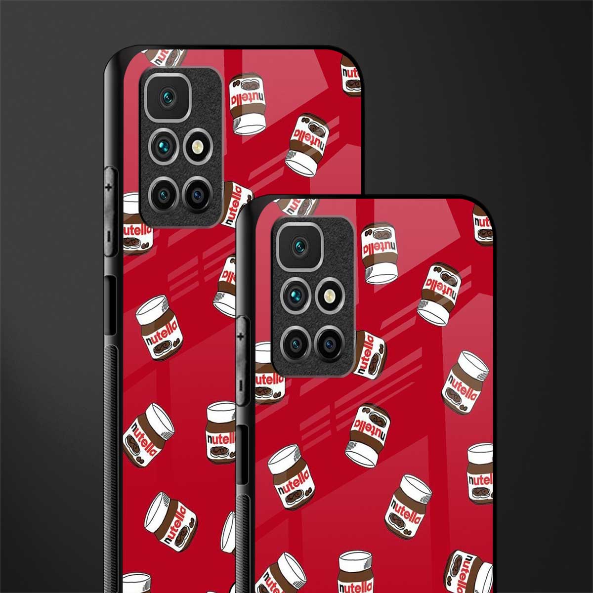 red nutella glass case for redmi 10 prime image-2