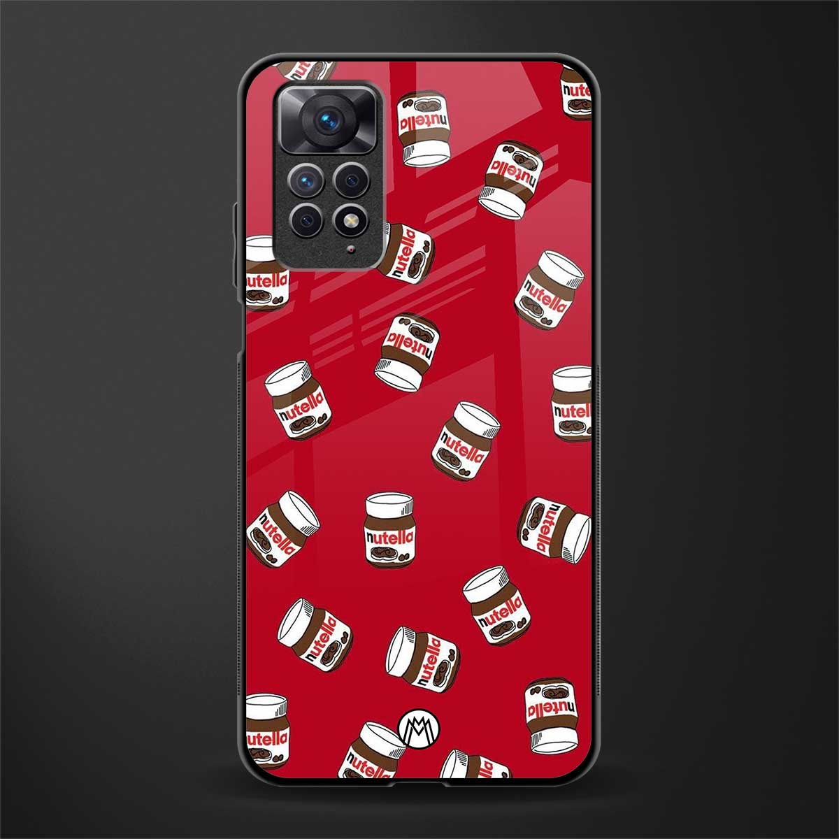 red nutella back phone cover | glass case for redmi note 11 pro plus 4g/5g