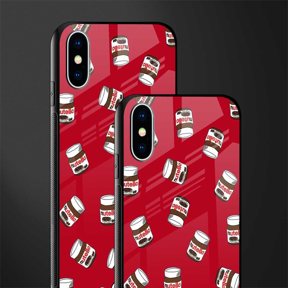 red nutella glass case for iphone xs image-2