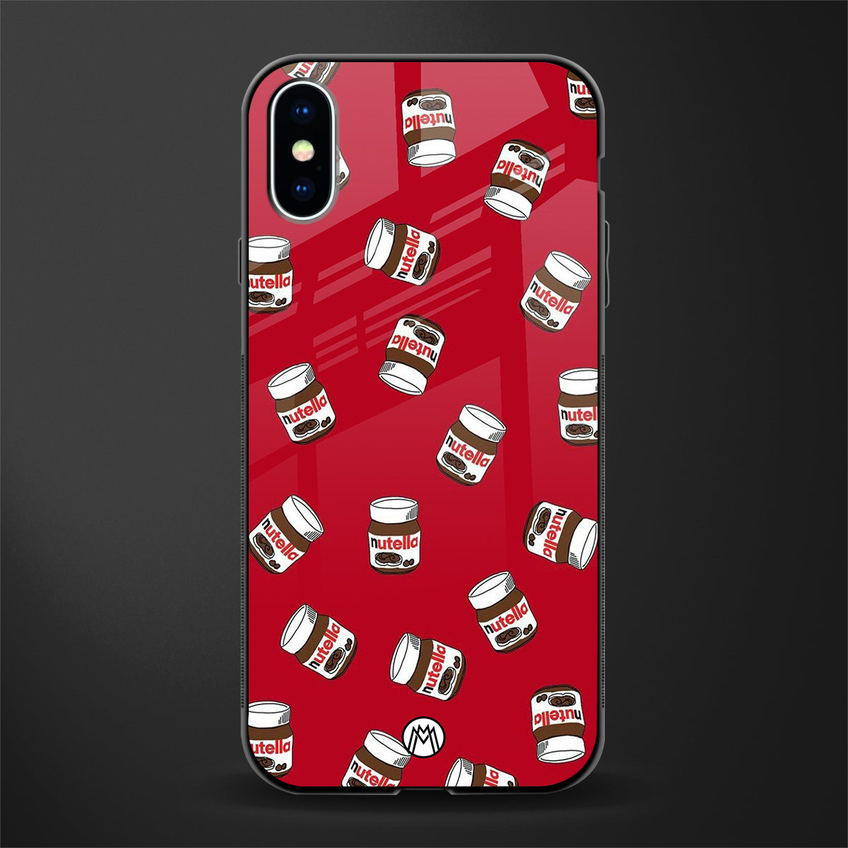 red nutella glass case for iphone xs image