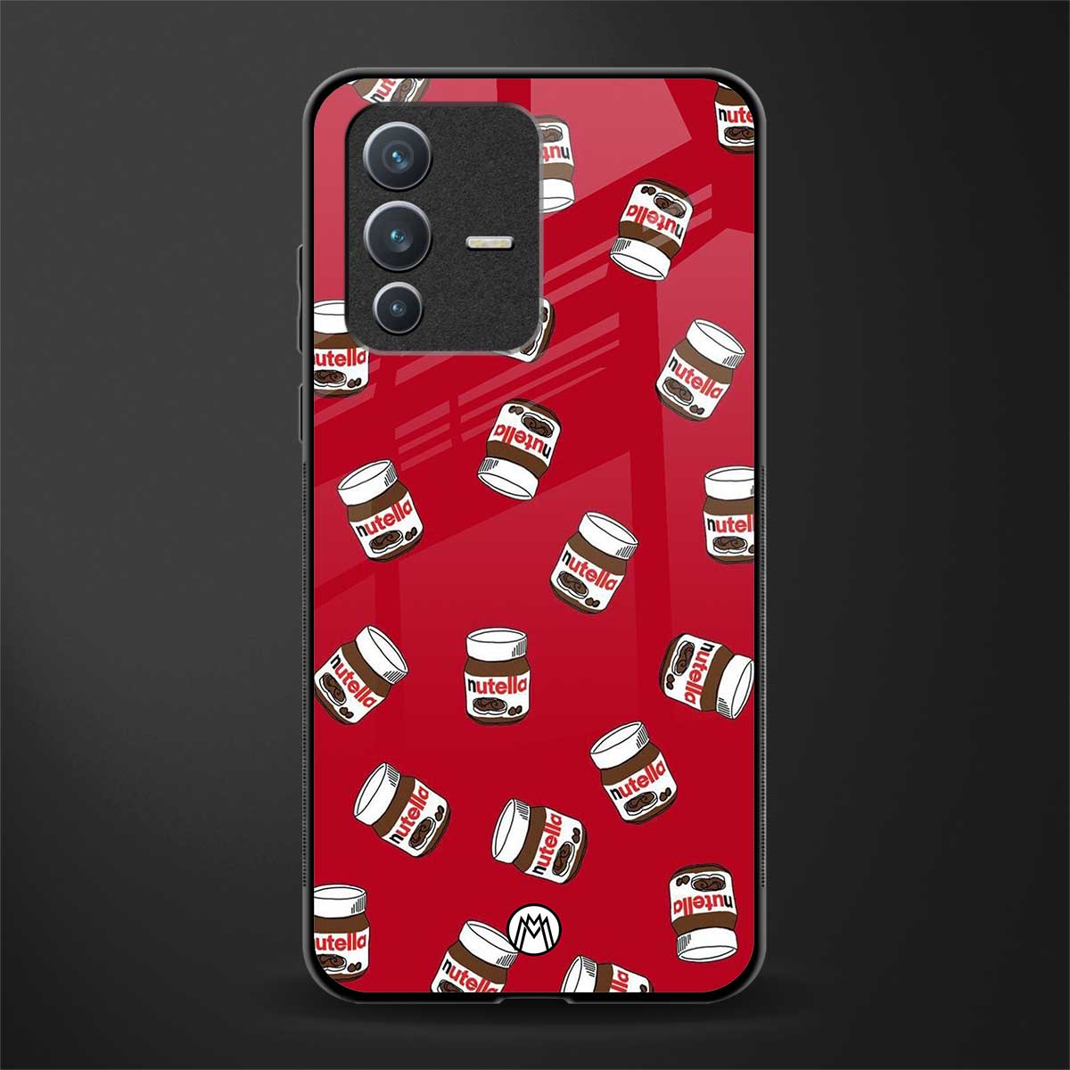 red nutella glass case for vivo v23 5g image