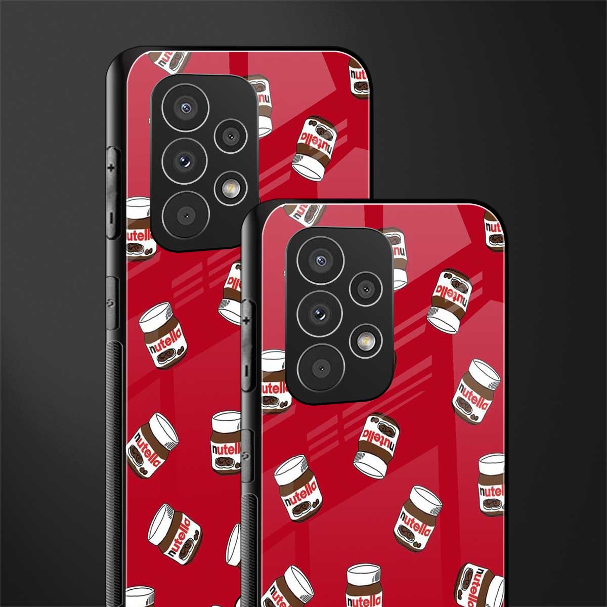 red nutella back phone cover | glass case for samsung galaxy a73 5g