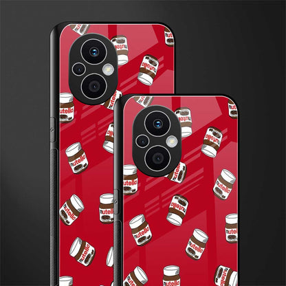 red nutella back phone cover | glass case for oppo f21 pro 5g