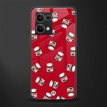 red nutella back phone cover | glass case for oppo f21 pro 4g