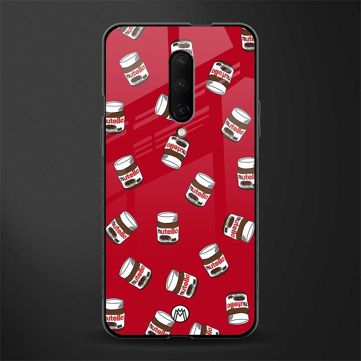red nutella glass case for oneplus 7 pro image