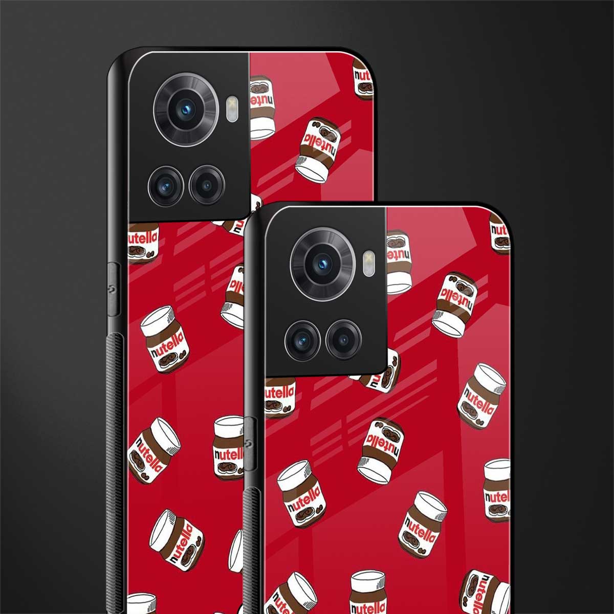 red nutella back phone cover | glass case for oneplus 10r 5g