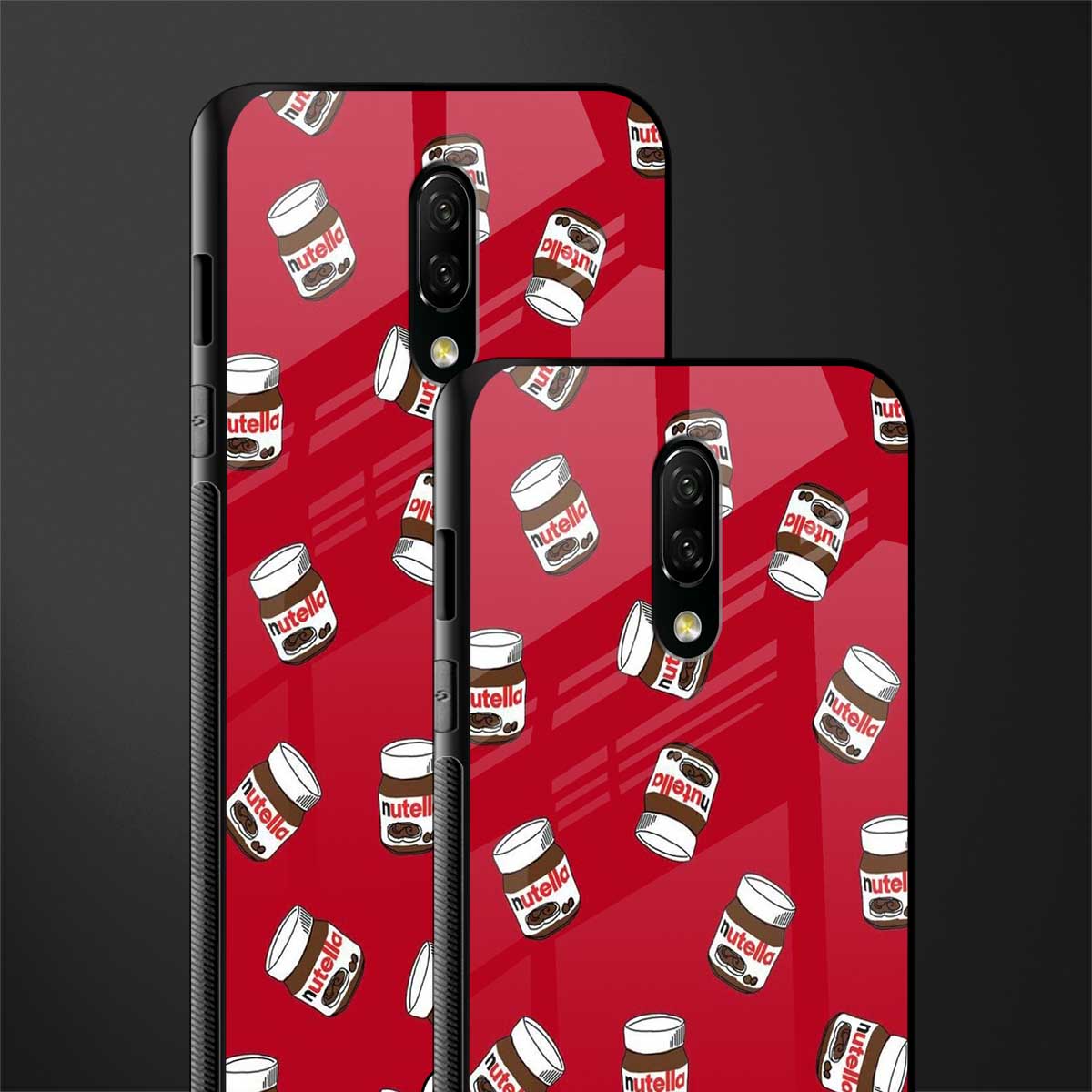 red nutella glass case for oneplus 7 image-2