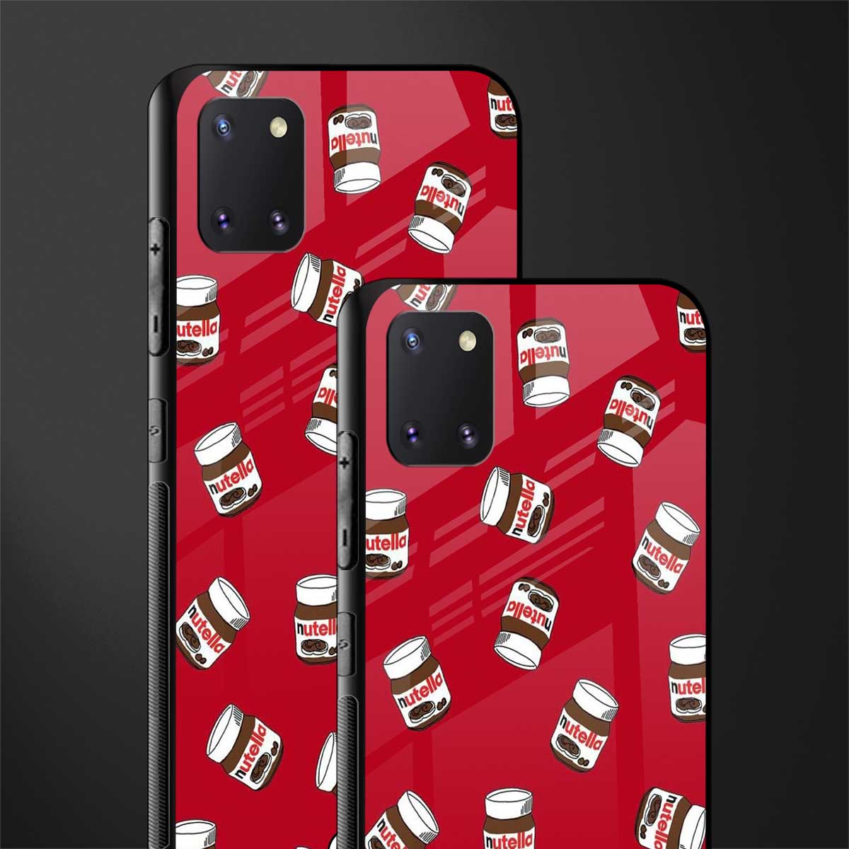 red nutella glass case for samsung a81 image-2