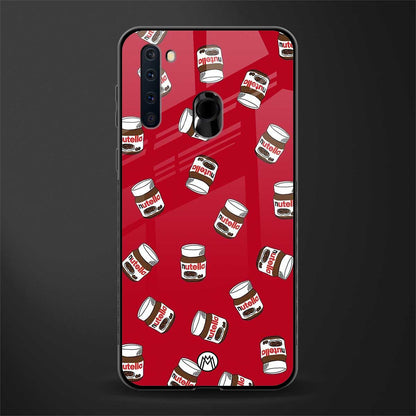 red nutella glass case for samsung a21 image