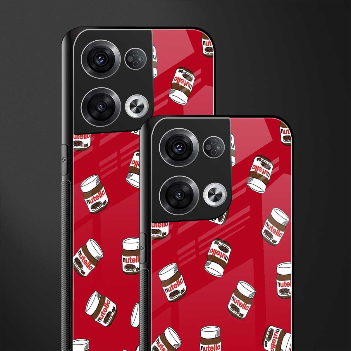 red nutella back phone cover | glass case for oppo reno 8