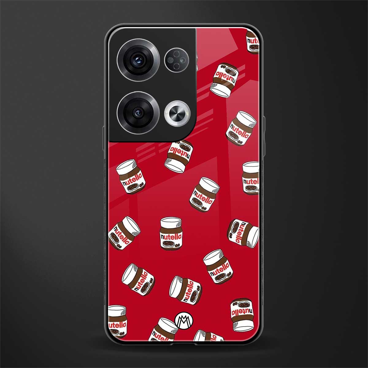 red nutella back phone cover | glass case for oppo reno 8