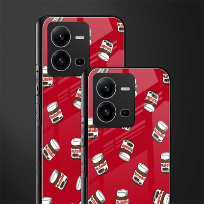 red nutella back phone cover | glass case for vivo v25-5g