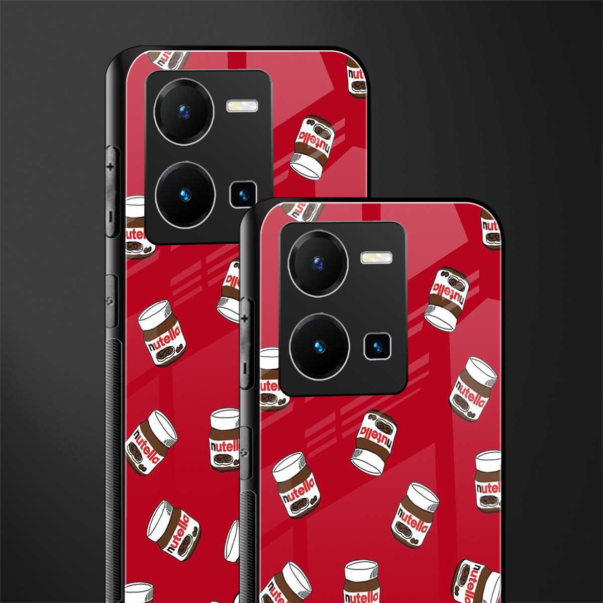 red nutella back phone cover | glass case for vivo y35 4g