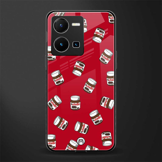 red nutella back phone cover | glass case for vivo y35 4g