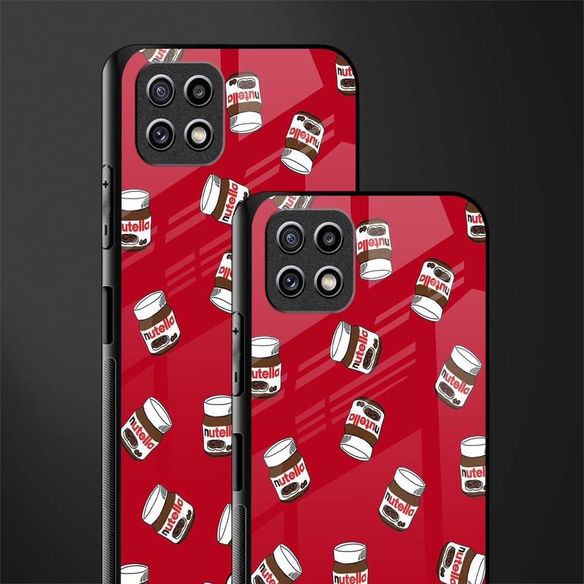 red nutella back phone cover | glass case for samsung galaxy f42