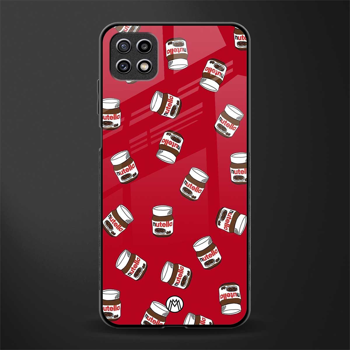 red nutella back phone cover | glass case for samsung galaxy f42