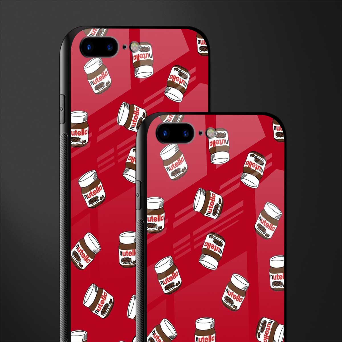 red nutella glass case for iphone 8 plus image-2