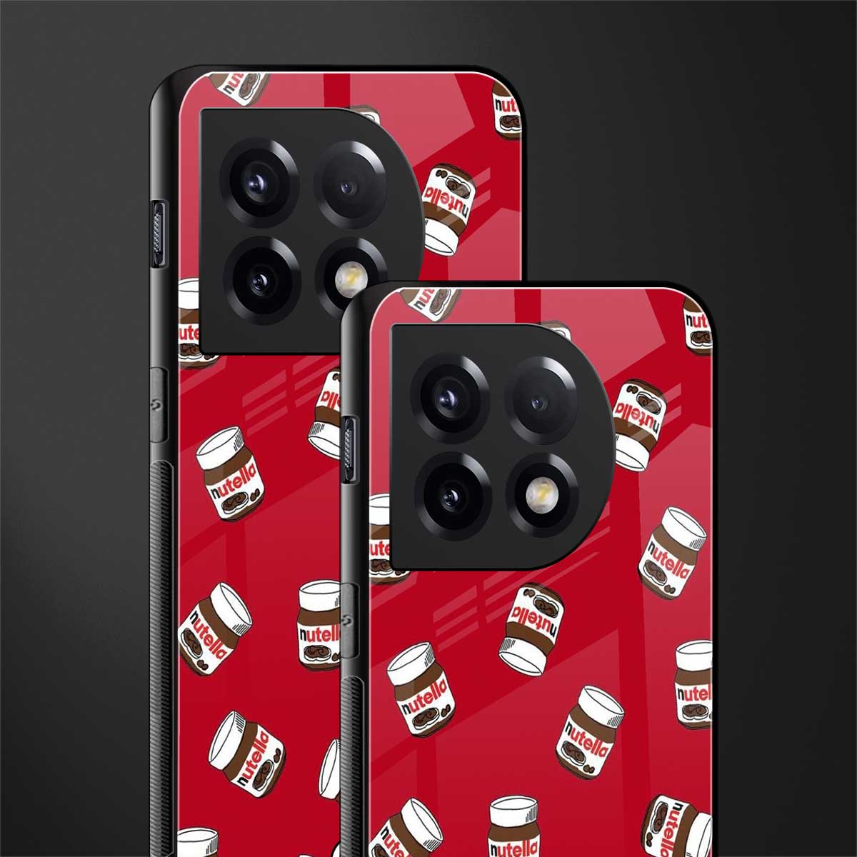 red nutella back phone cover | glass case for oneplus 11