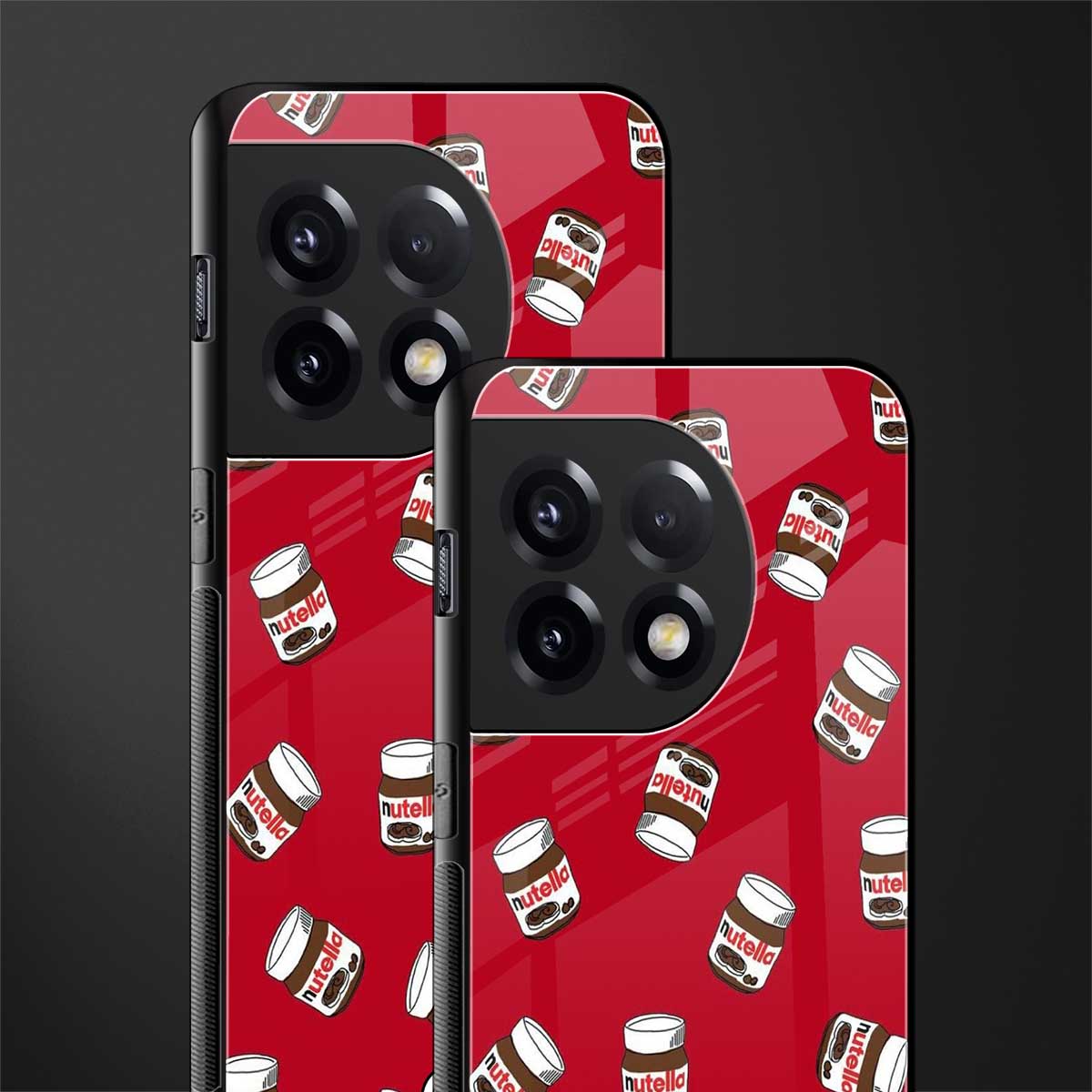 red nutella back phone cover | glass case for oneplus 11r